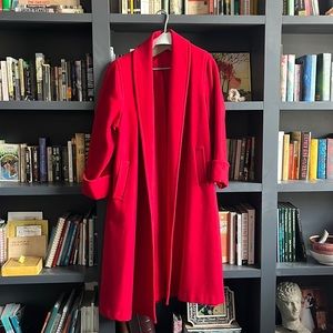 Vintage red wool swing coat